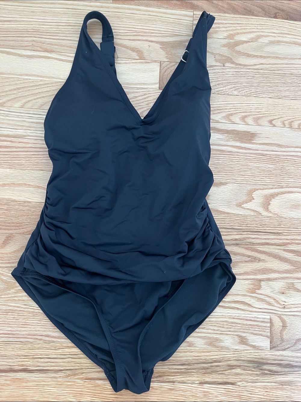 Anne Cole Black V-Neck One-Piece Swimsuit